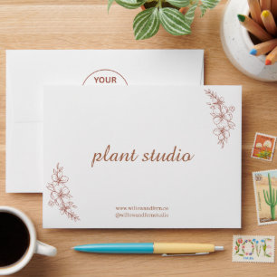 Botanical Line Art Custom Logo Envelope