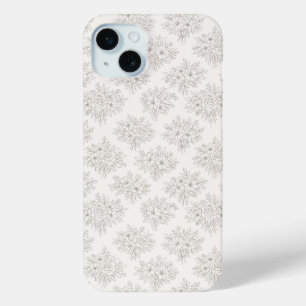 Botanical Line Bouquet Pattern iPhone 15 Mini Case