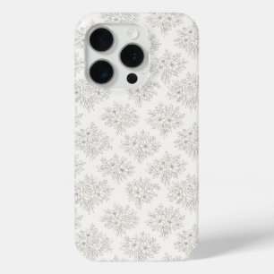 Botanical Line Bouquet Pattern iPhone 15 Pro Case