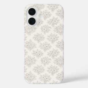 Botanical Line Bouquet Pattern iPhone 16 Case