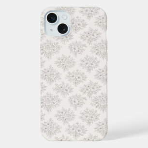 Botanical Line Bouquet Pattern iPhone 15 Plus Case