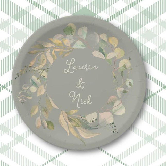 Botanical look! Wedding Personalised plates (Creator Uploaded)