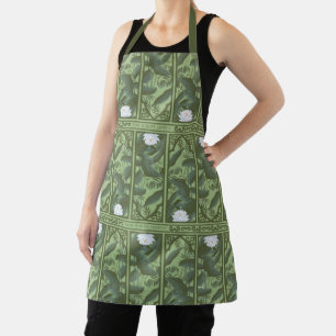 Botanical Lotus Panel Pattern - The White Lotus Apron