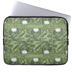 Botanical Lotus Panel Pattern - The White Lotus Laptop Sleeve