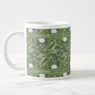 Botanical Lotus Panel Pattern - The White Lotus Large Coffee Mug