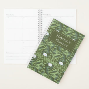 Botanical Lotus Panel Pattern - The White Lotus Planner