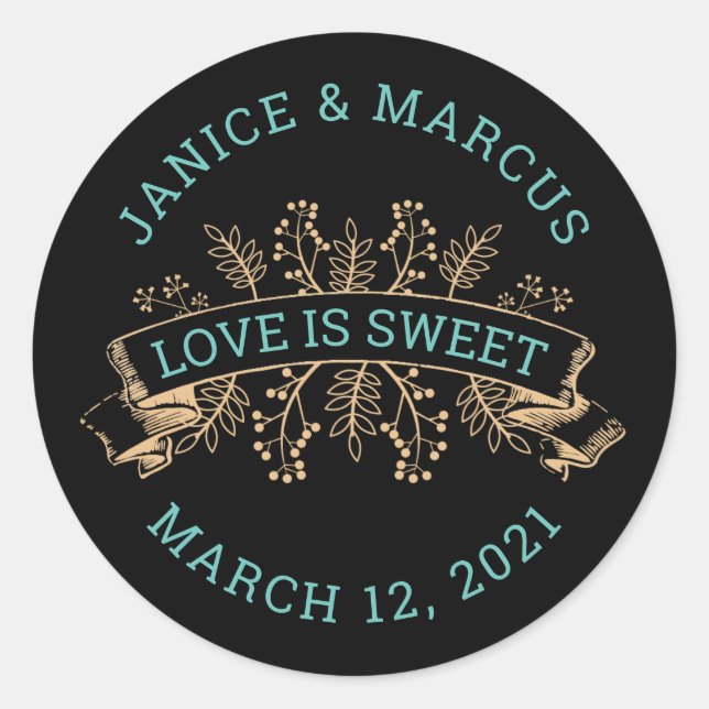 Botanical Love is Sweet Stickers (Front)