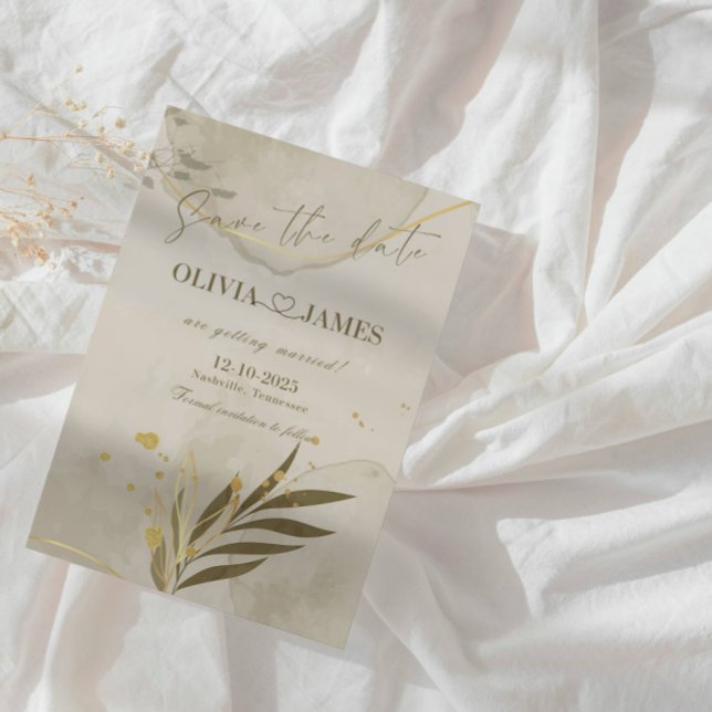  Botanical Luxury Save the Date Wedding Card (Creator Uploaded)