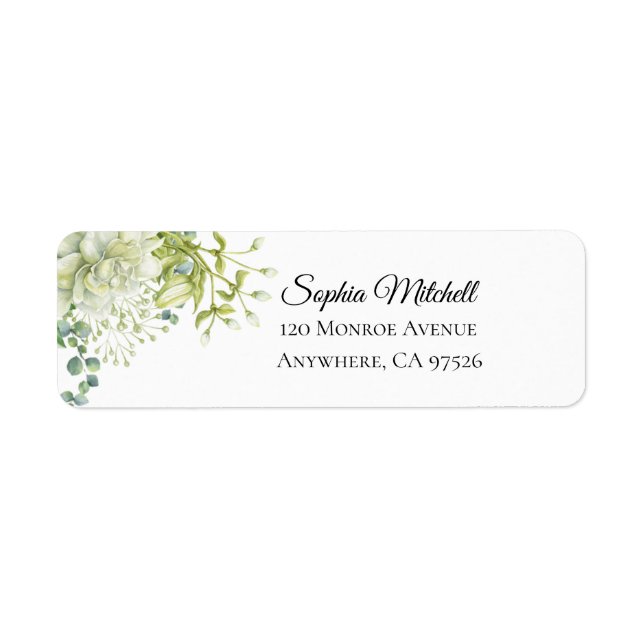 Botanical Matrimony Wedding Return Address Label (Front)