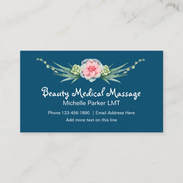 Botanical Medical Massage Therapy Business Card (Front)
