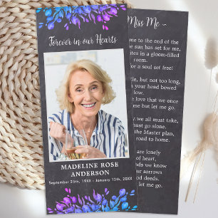 Botanical Memorial Funeral Prayer Card Photo Slate