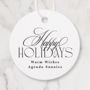 Botanical Merry Christmas Business Logo Favour Tags