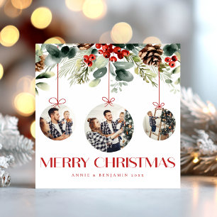 Botanical Merry Christmas Photo Holiday Card