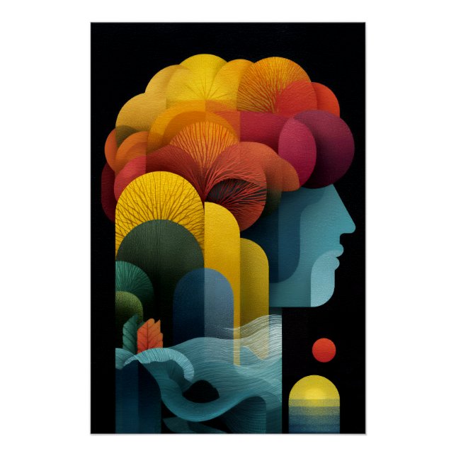 Botanical Mind Profile Vibrant Layers Poster (Front)