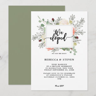 botanical modern we eloped invitation