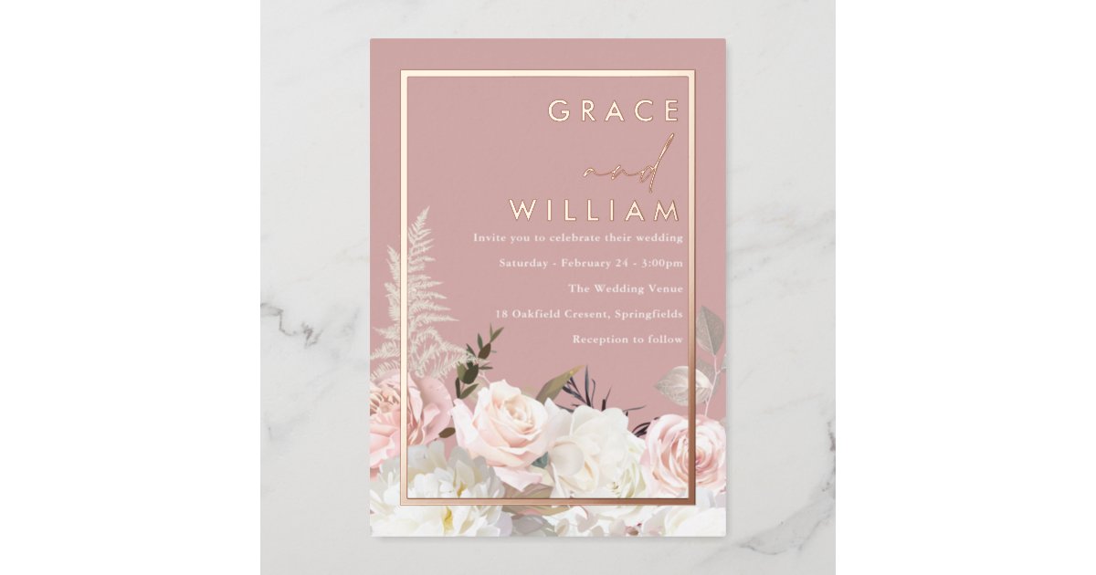 Botanical Modern Wedding Rose Gold | Zazzle