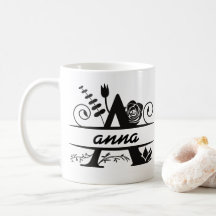 Botanical Monogram  A " ANNA "