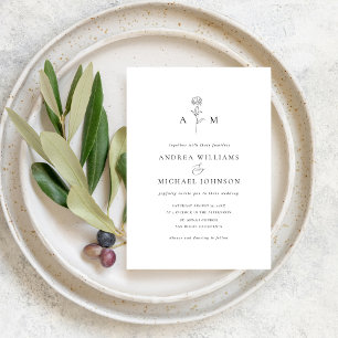 Botanical Monogram Ampersand Photo Wedding Invitation