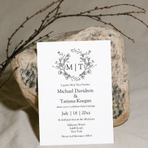 botanical monogram classic typography wedding
