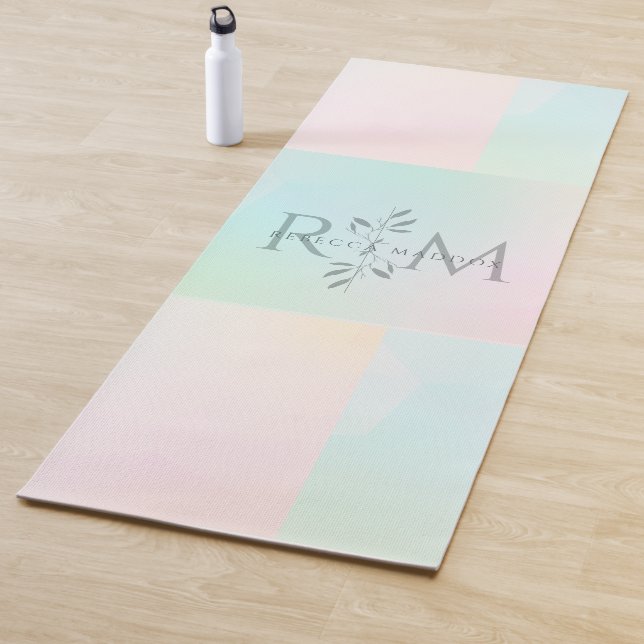 Botanical Monogram Pastel Yoga Yoga Mat (In Situ)