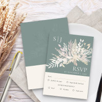 Botanical Monogram Sage Green Wedding Entree