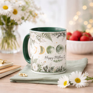Botanical Moon Phase Happy Mother’s Day Green Mug