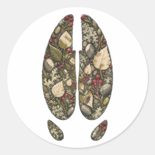 Botanical Moose Hoof Birch Bog Nature Sticker