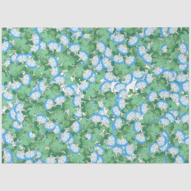 Botanical Morning Glory Flower Floral Tissue Paper (Front)