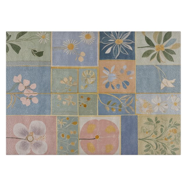 Botanical Mosaic in Bloom Cutting Board (Front)