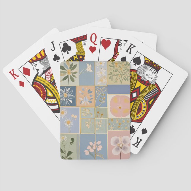 Botanical Mosaic in Bloom Playing Cards (Back)