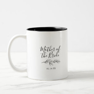 Botanical Mother Bride Two-Tone Coffee Mug B&W