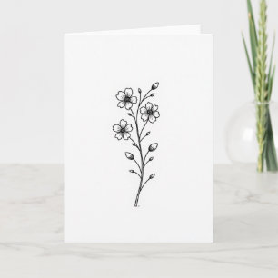 Botanical Mothers Day Line Art Card