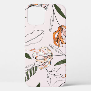Botanical motifs, isolated, flower seamless. iPhone 12 case