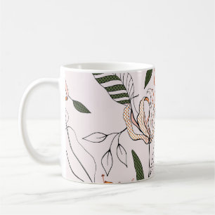 Botanical motifs, isolated, flower seamless. coffee mug