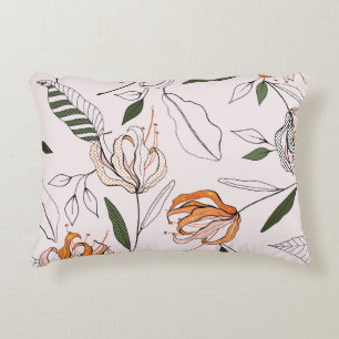 Botanical motifs, isolated, flower seamless. decorative cushion