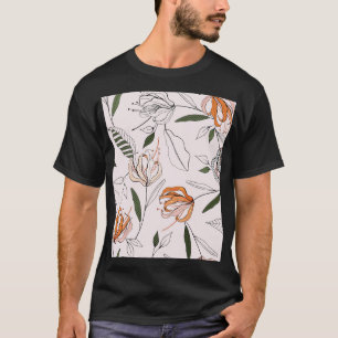 Botanical motifs, isolated, flower seamless. T-Shirt