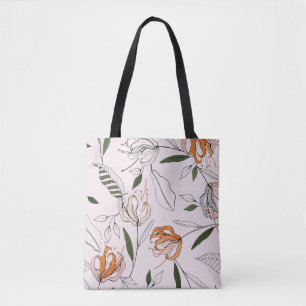 Botanical motifs, isolated, flower seamless. tote bag