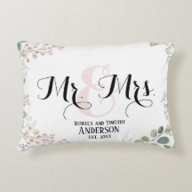 Botanical Mr Mrs Personalised Wedding Newly Wed