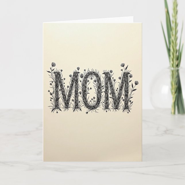 Botanical Mum Art Design Card (Front)