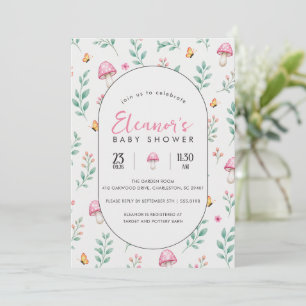 Botanical Mushroom Baby Shower Invitation