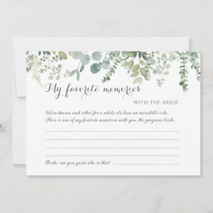 Botanical My Favourite Memories with the bride car Invitation