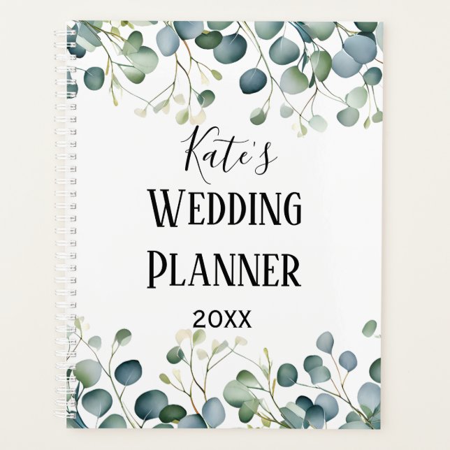 botanical my Wedding planner eucalyptus organiser  (Front)