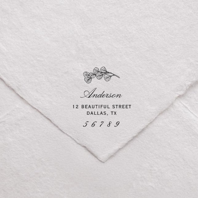 Botanical Name Return Address Eucalyptus Greenery Self-inking Stamp (Creator Uploaded)