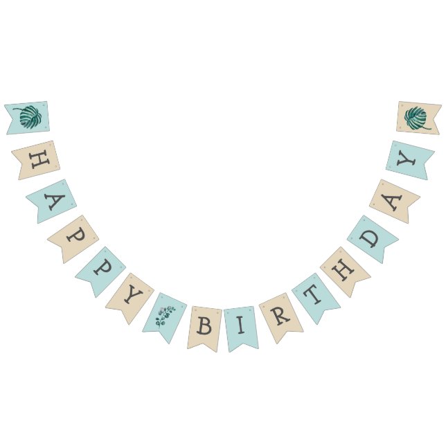 Botanical Nature Happy Birthday Bunting Flags (All)
