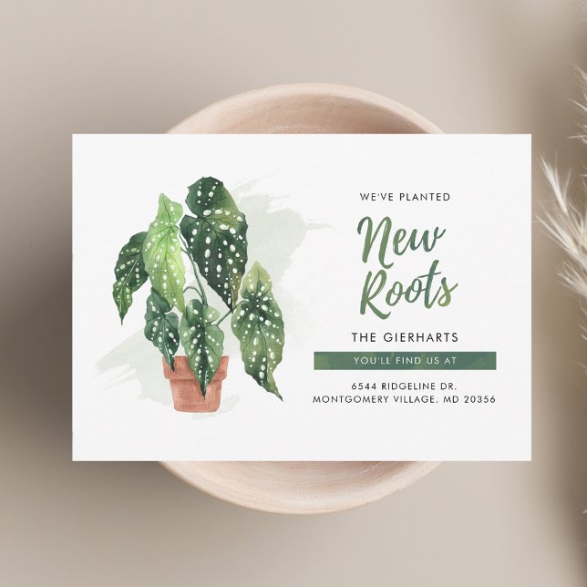 Botanical New Roots Boho Moving Announcement Card (Botanical New Roots Boho Moving Announcement Card)
