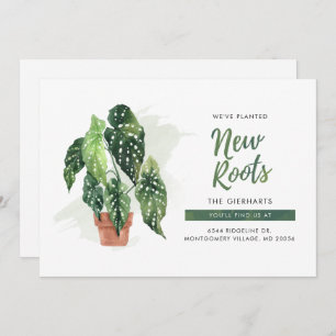 Botanical New Roots Boho Moving Announcement Card