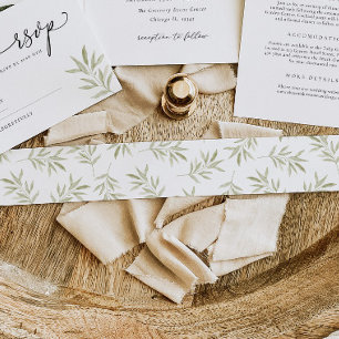 Botanical Olive Branch Envelope Liner Invitation Belly Band