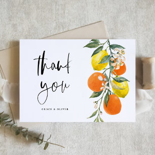 Botanical Orange and Lemon Garland Wedding Thank You Card