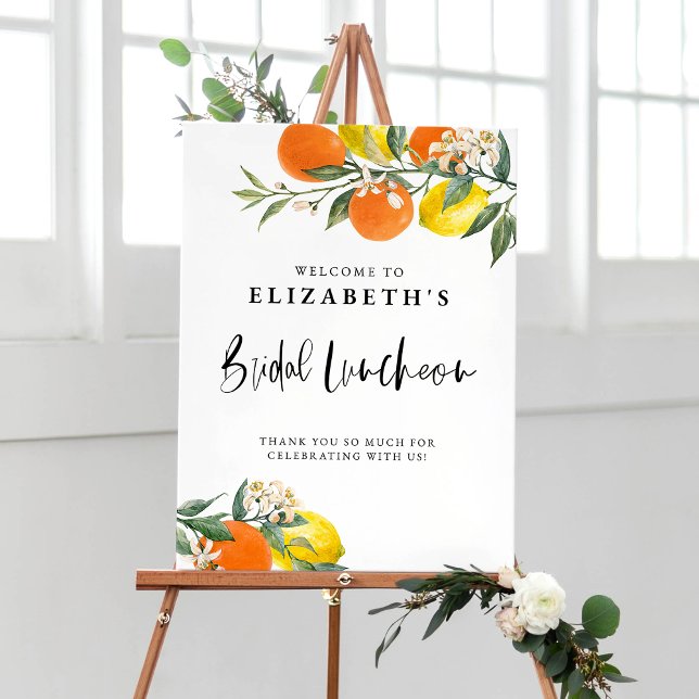 Botanical Orange and Lemon Summer Bridal Luncheon Poster (Creator Uploaded)