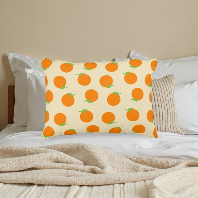 Botanical Orange Citrus Fruit Pattern Decorative Cushion (Botanical Orange Citrus Fruit Pattern Accent Pillow)
